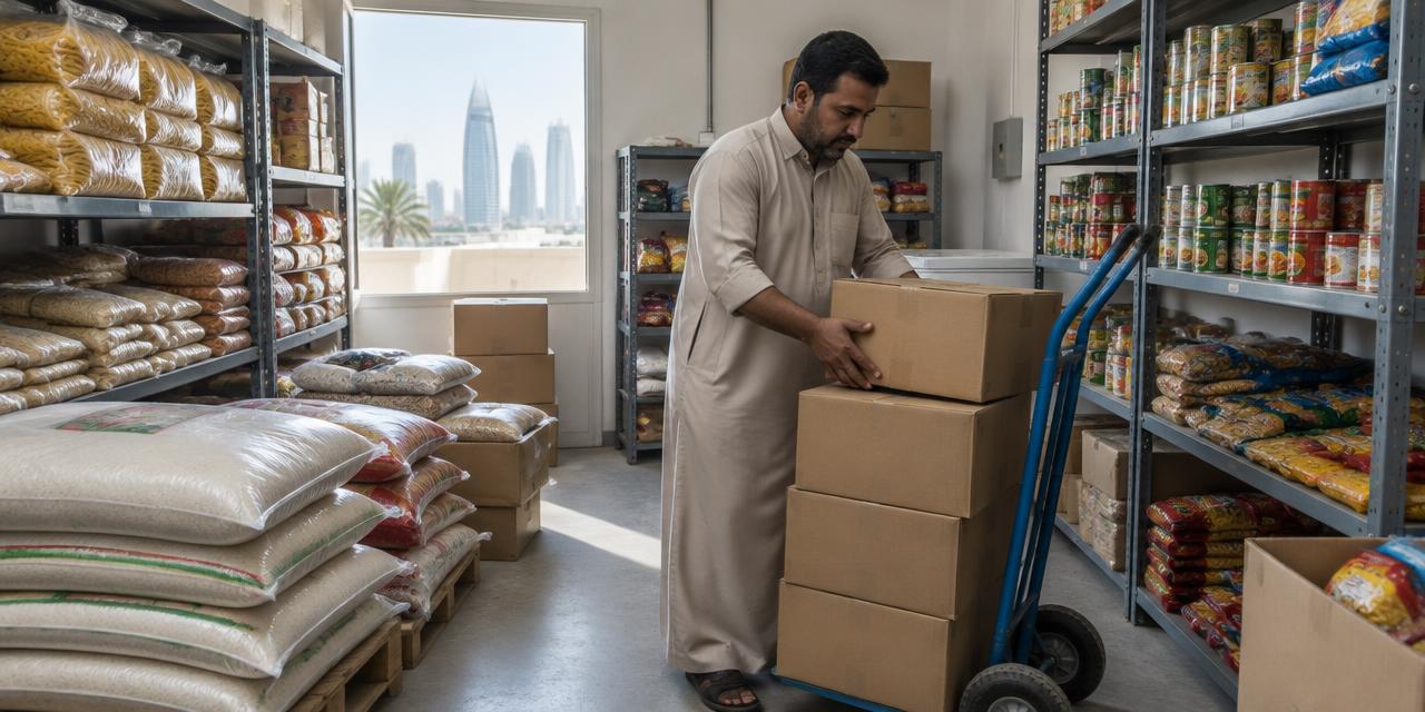 Worker unloading boxes from a delivery truck at a store receiving area